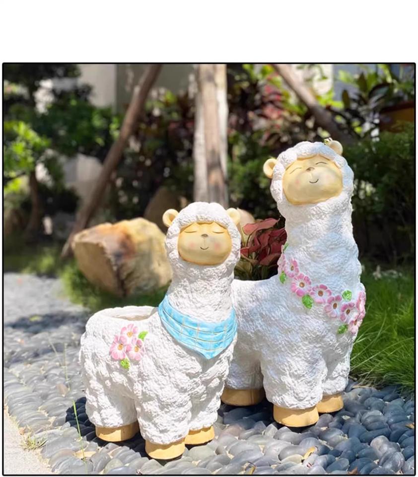 Adorable Alpaca - Shaped Magnesium Oxide Flower Pot
