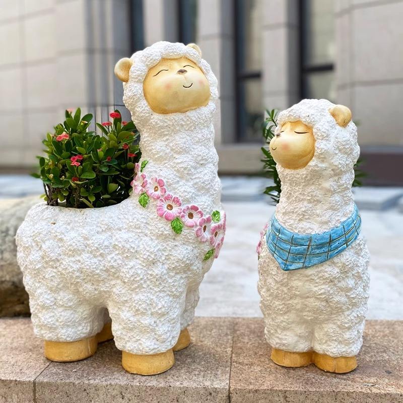 Adorable Alpaca - Shaped Magnesium Oxide Flower Pot