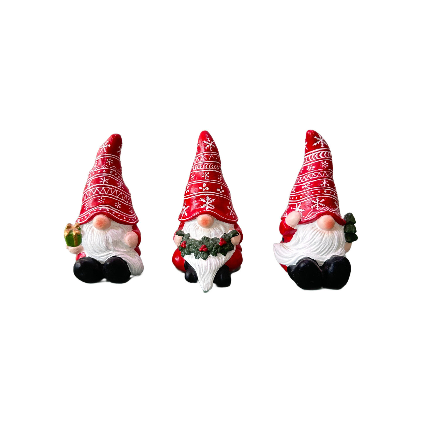Festive Magnesia Cement Christmas Gnome Decorations