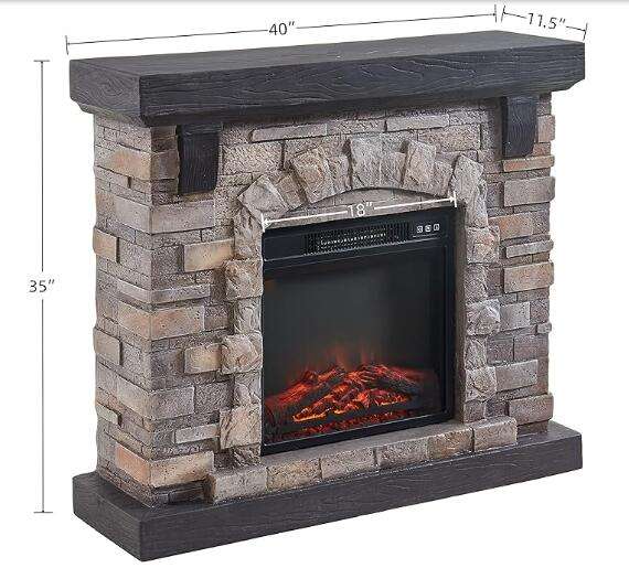 Rustic Magnesium Cement Electric Fireplaces