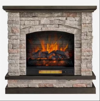 Rustic Magnesium Cement Electric Fireplaces