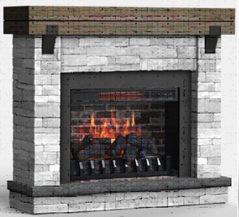 Rustic Magnesium Cement Electric Fireplaces