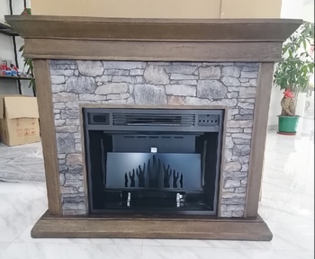 Rustic Magnesium Cement Electric Fireplaces