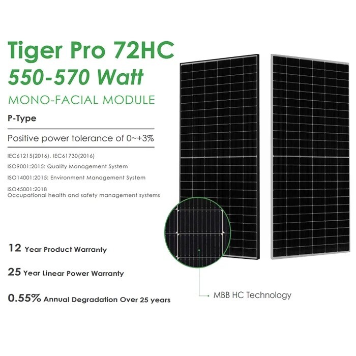 Jinko Solar Panel 550w 560w 570w P Type High Quality Pv Modules