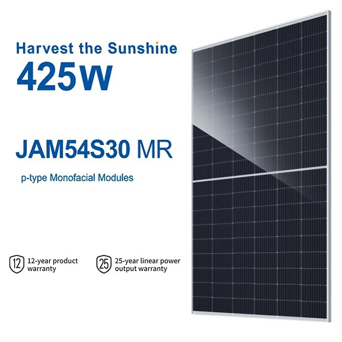 Ja Solar 54 Type 182mm Solar Panel 400W 405W 410W 415W 420W Black Frame Solar Panel Home Use
