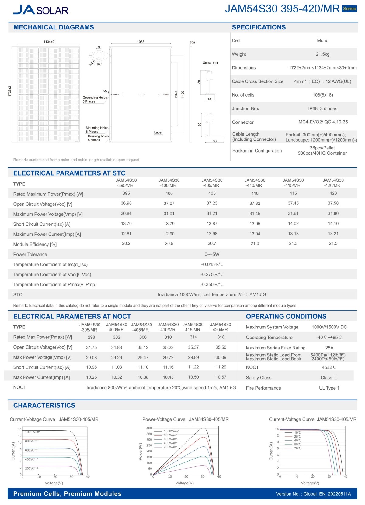 Ja Solar 54 Type 182mm Solar Panel 400W 405W 410W 415W 420W Black Frame Solar Panel Home Use 1