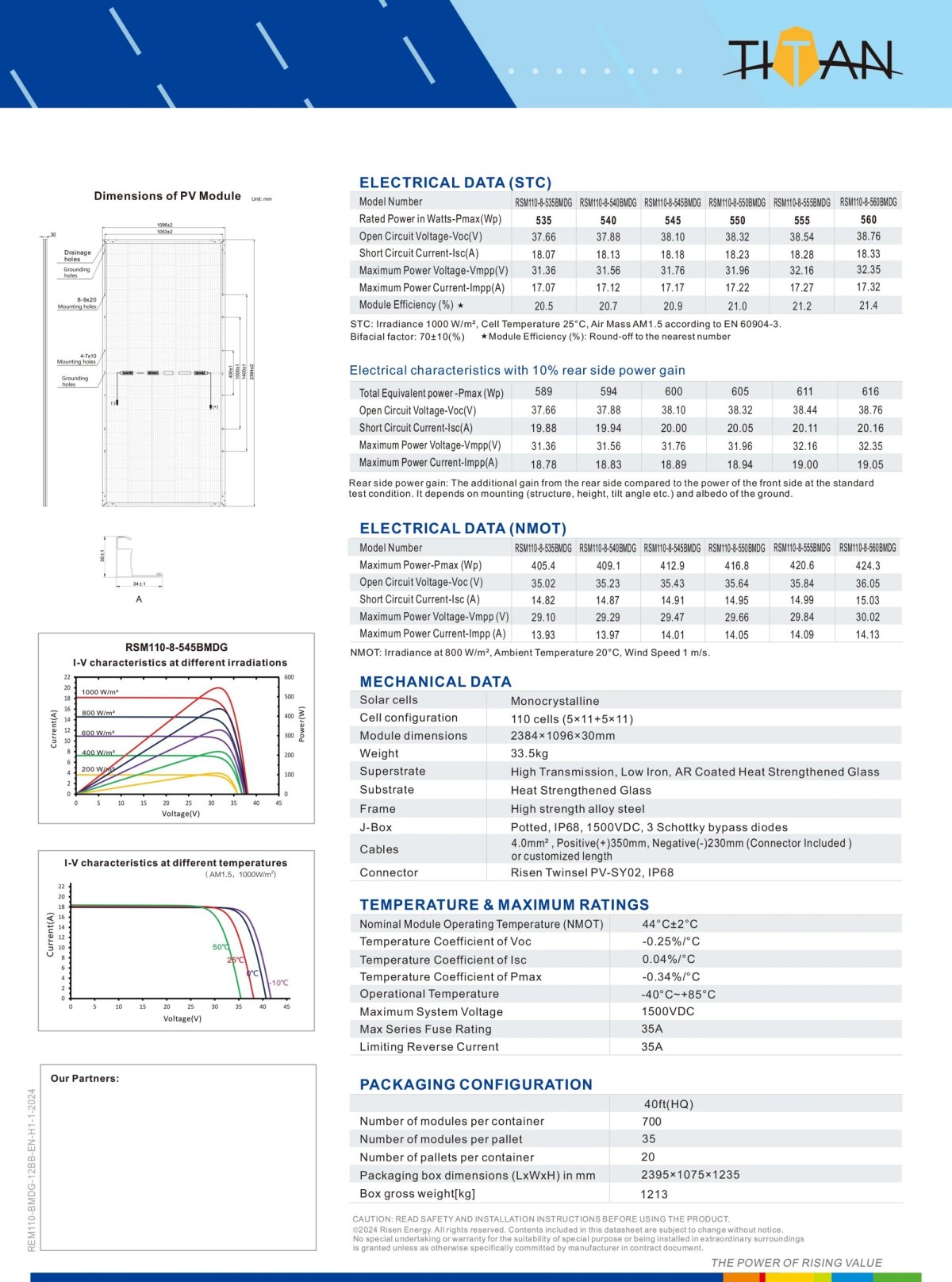 Bifacial Risen Module 535W 545W 555W Solar Panels 2