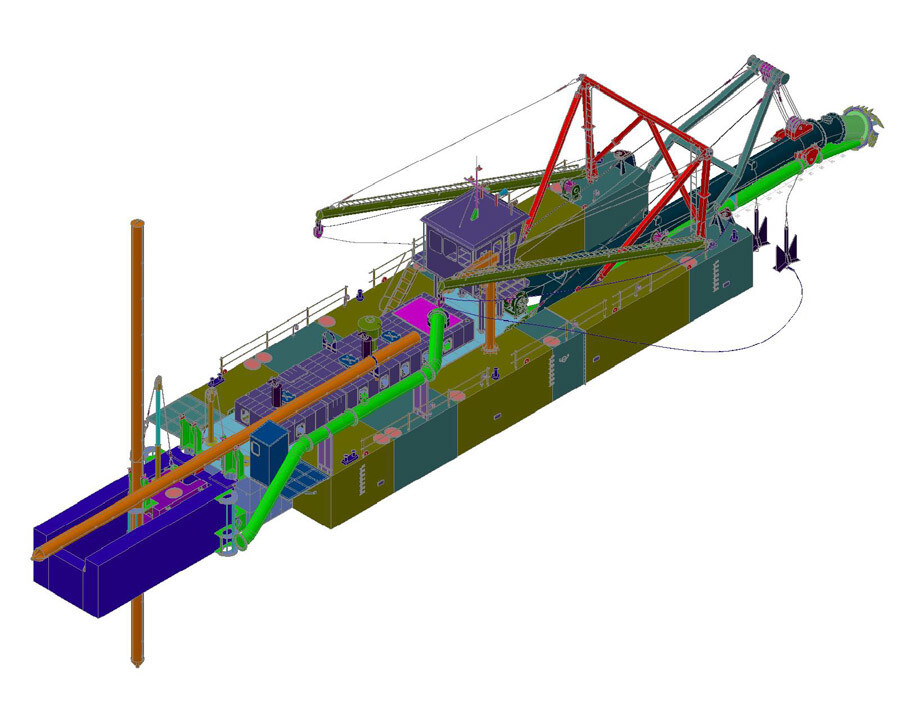 Small 12-inch African river sand pumping cutter suction dredger with a sand pumping capacity of 300m3/h