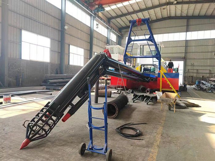 The blue color sand dredger has a designed hull length of 19 meters