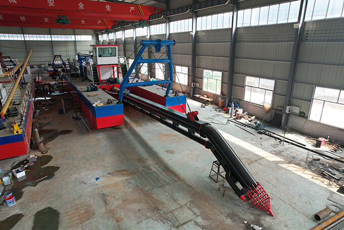 The blue color sand dredger has a designed hull length of 19 meters