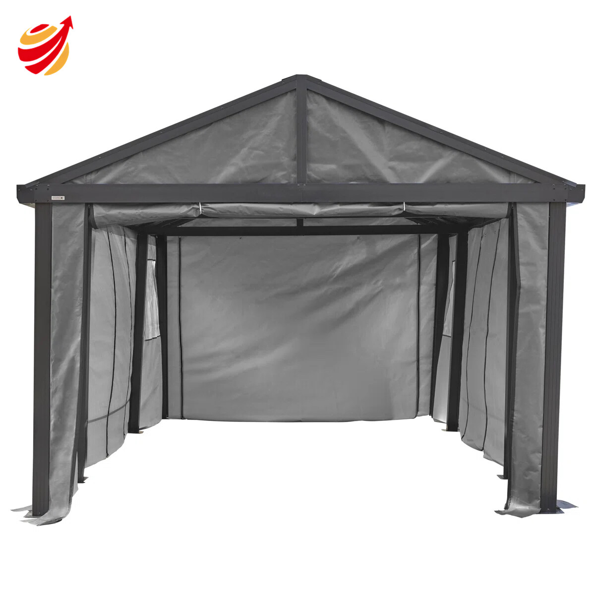 20' x 12' Samara Carport with Aluminum Frame and 10' High Galvanized Steel Roof for Easy Drive Through Access