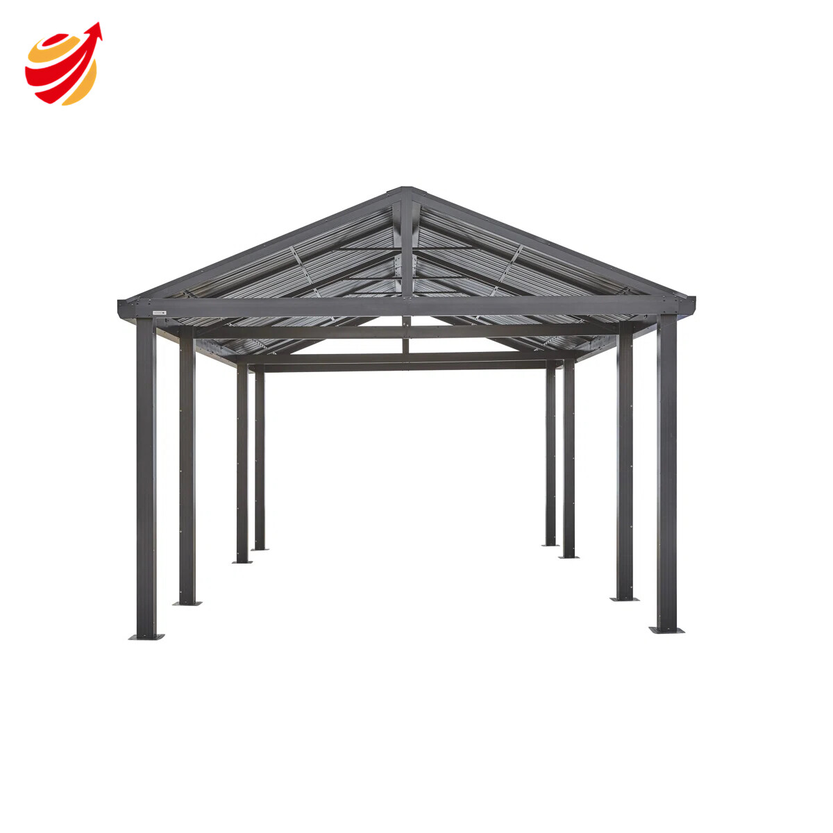 20' x 12' Samara Carport with Aluminum Frame and 10' High Galvanized Steel Roof for Easy Drive Through Access