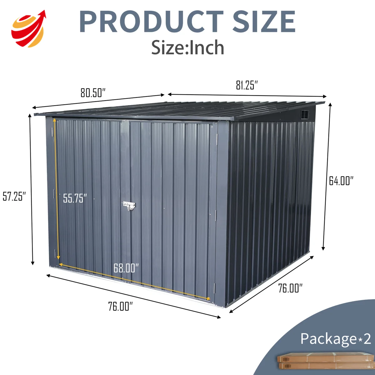Heavy-duty Outdoor Bicycle Storage Shed With Slope Roof And 4 Bike Tracks - Black Fire Water &