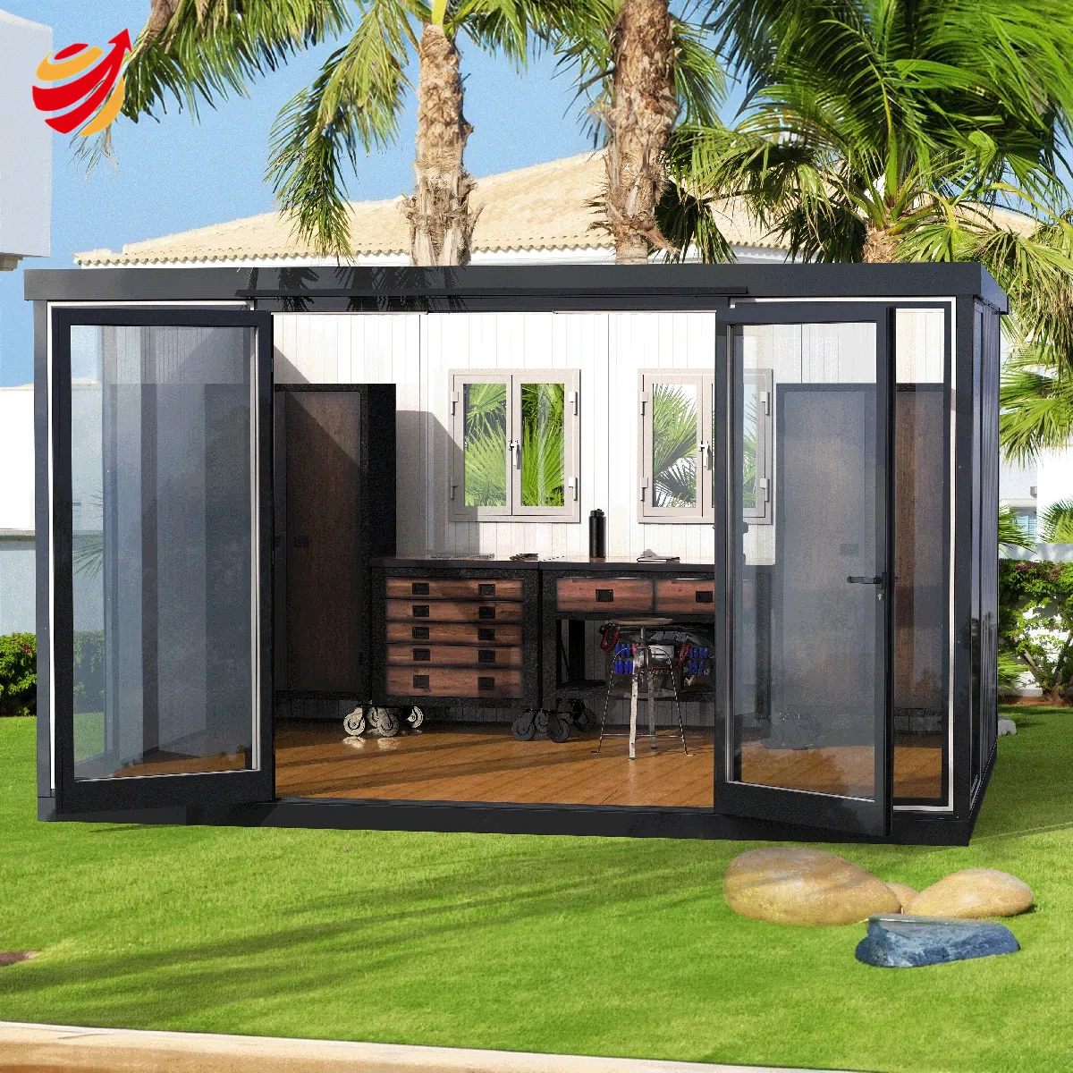 13x10 Garden Glass Room Double Doors