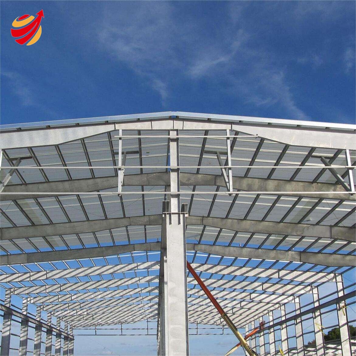 China Prefabricated Light Steel Structure Warehouse Building Solid H-shape Steel Beam Welding Cutting Bending Services 50 Years