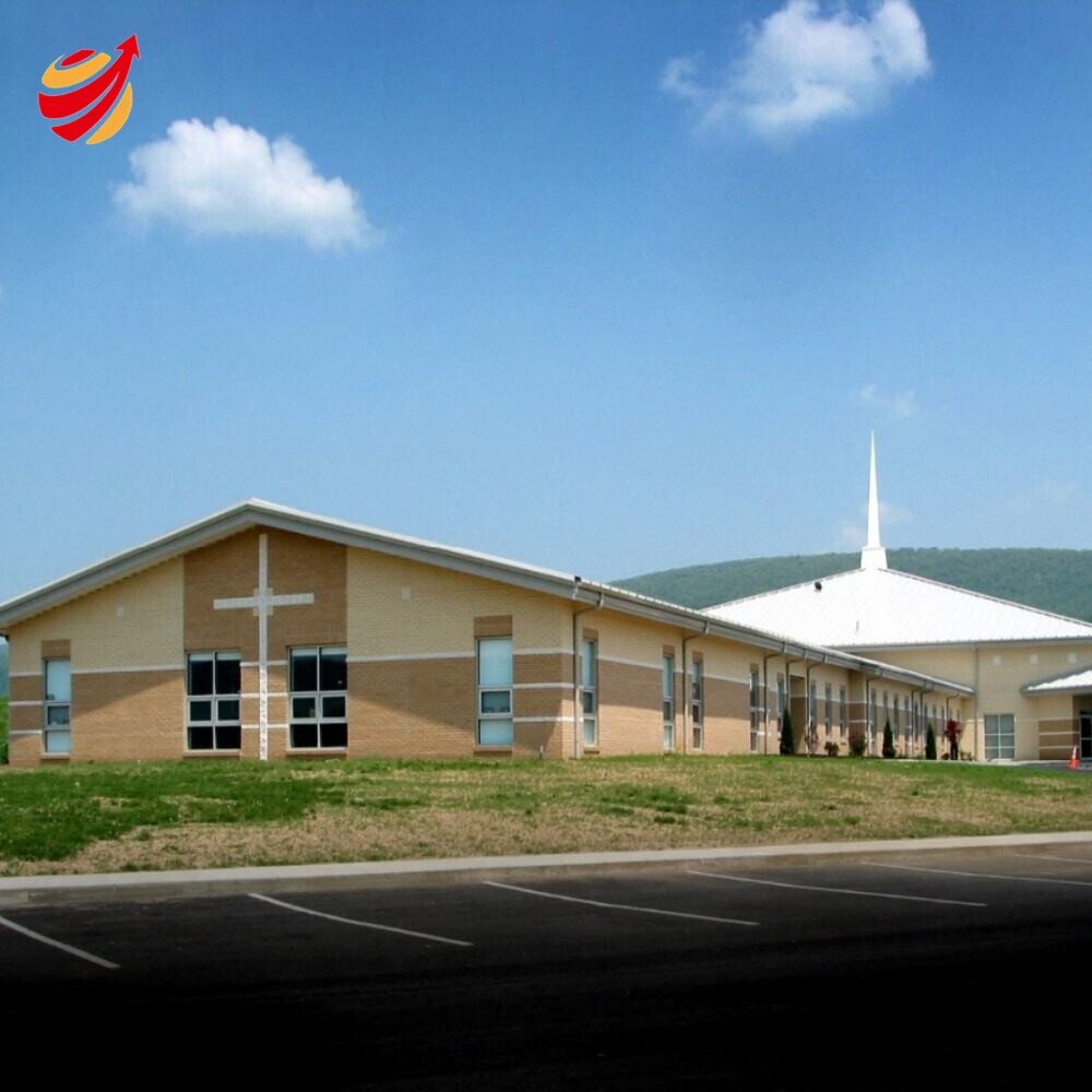 Customizable Modern Church Light Steel Structure Prefabricated Factory Building Solid H-shape Steel Beam Welding Bending Cutting