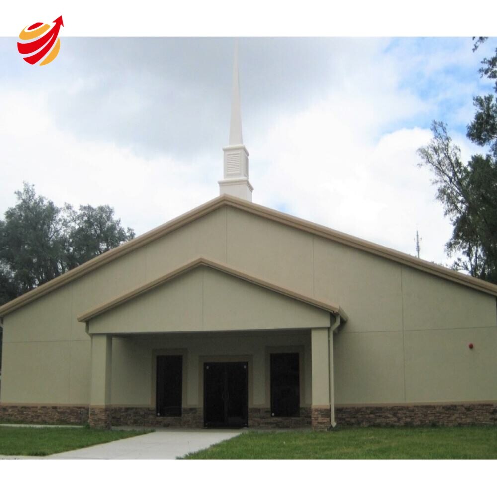 Customizable Modern Church Light Steel Structure Prefabricated Factory Building Solid H-shape Steel Beam Welding Bending Cutting