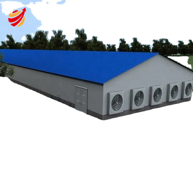 Full Automatic Light Steel Structure Building Poultry Farm Chicken Broiler House Shed Welding Bending Services GB Steel Workshop