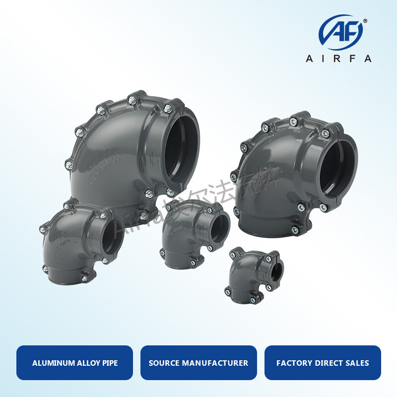 Airfa 90 Degree Tight Radius Aluminum Elbow , B-type elbow pipe fitting DN20 25 40 50 63 80 100 125