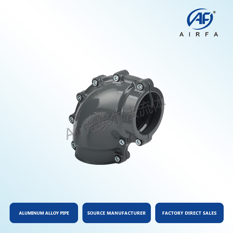 Airfa 90 Degree Tight Radius Aluminum Elbow , B-type elbow pipe fitting DN20 25 40 50 63 80 100 125