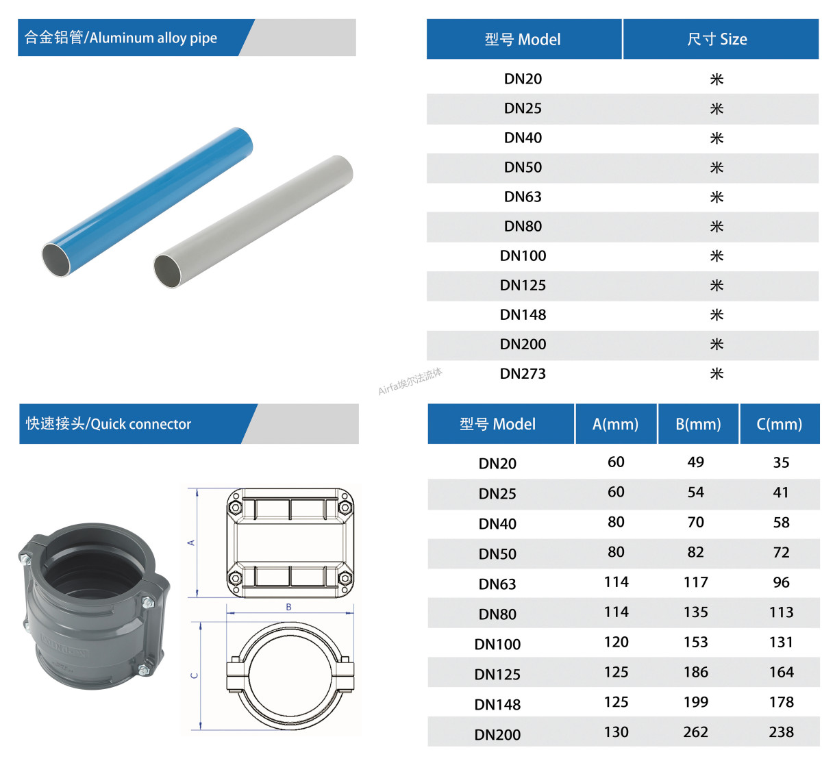 16 Airfa aluminum alloy compressed air pipeline is corrosion-resistant, energy-saving and environment-friendly.