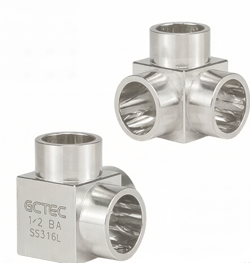 Micro Welding Mini Triple Elbow SS316L  316L VAR, and SS 316L VIM-VAR.