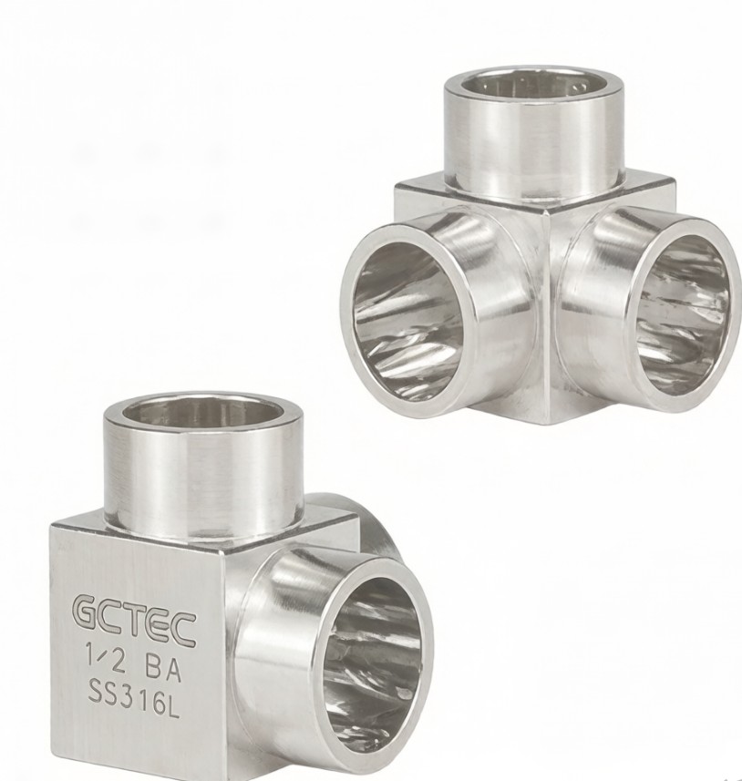 Micro Welding Mini Triple Elbow SS316L  316L VAR, and SS 316L VIM-VAR.