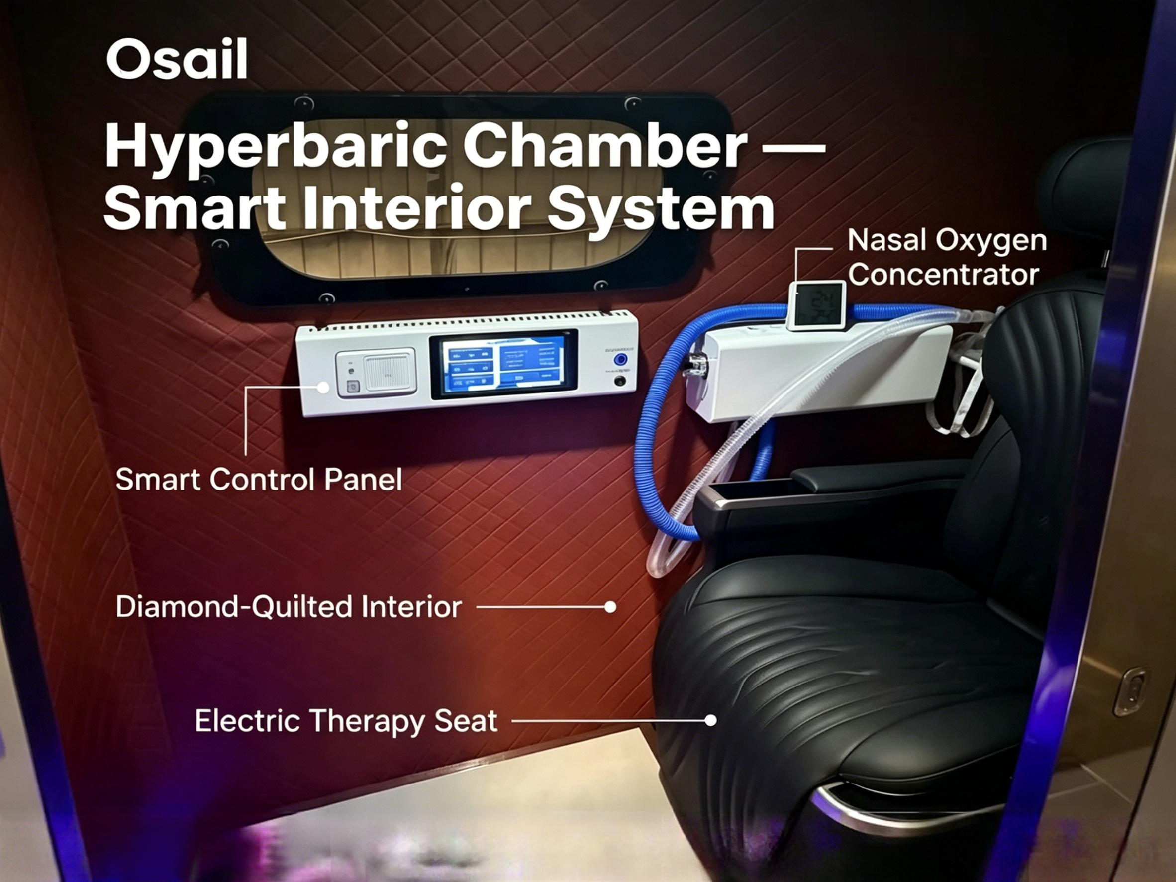 Luxury Single Person Hard Hyperbaric Oxygen Chamber 2.0 ATA HBOT Cabin Hyperbaric Oxygen Chamber