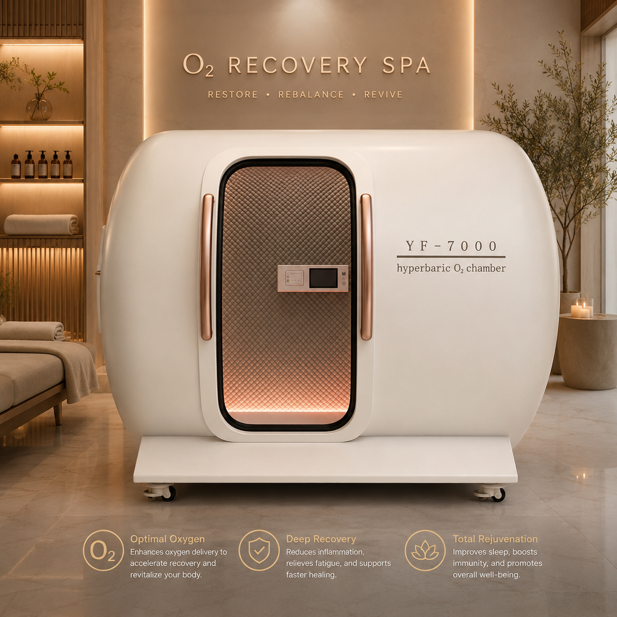 Side-by-Side Seats Amber Hard Shell Hyperbaric Chamber 