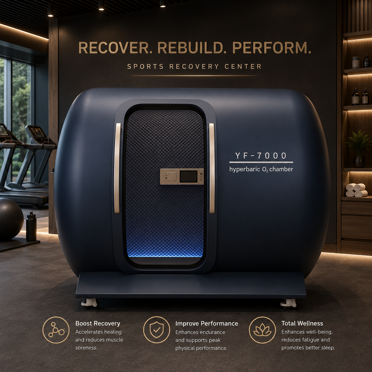Side-by-Side Seats Amber Hard Shell Hyperbaric Chamber 