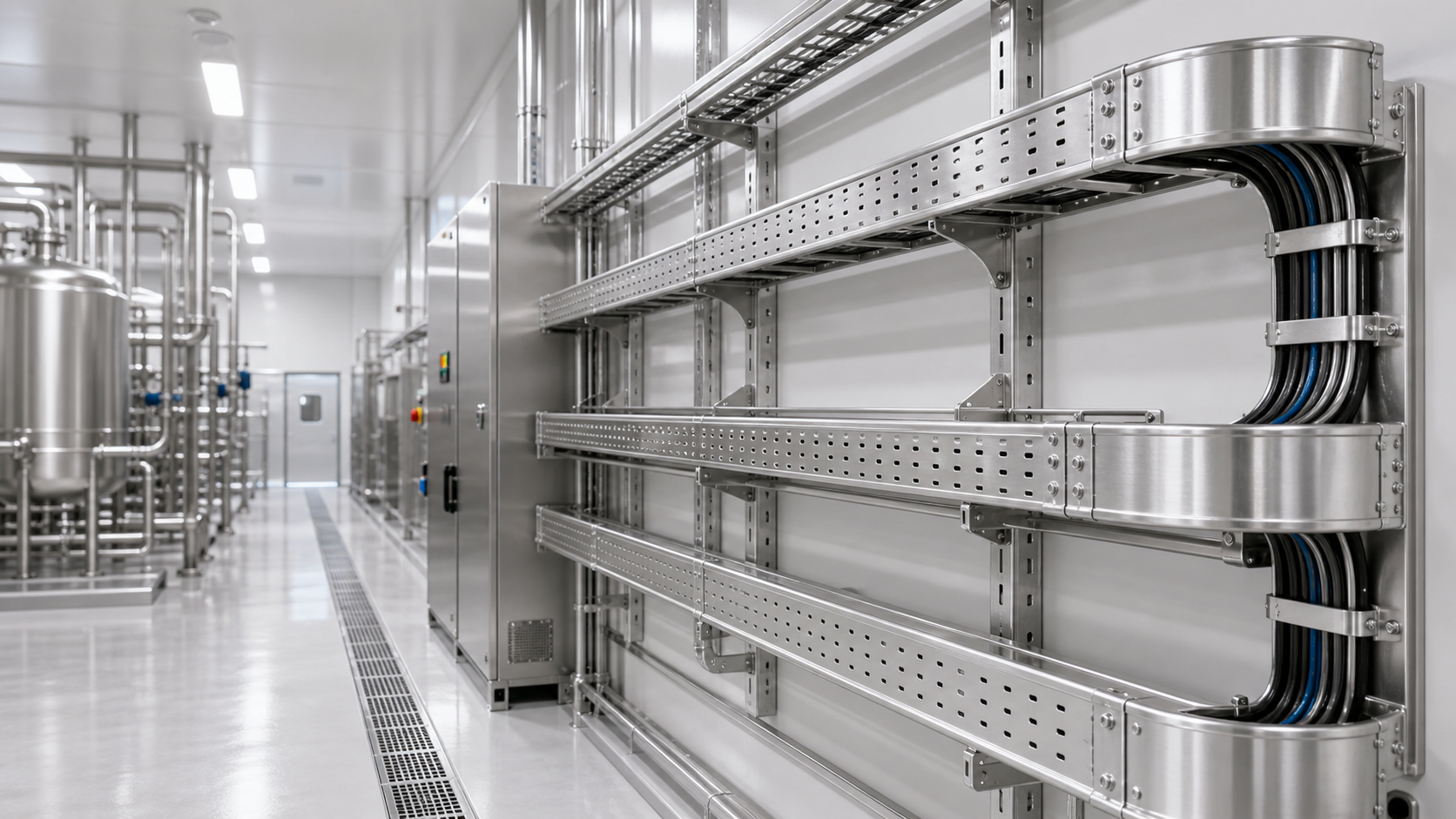 Stainless Steel Cable Tray for Food and Pharma Plants