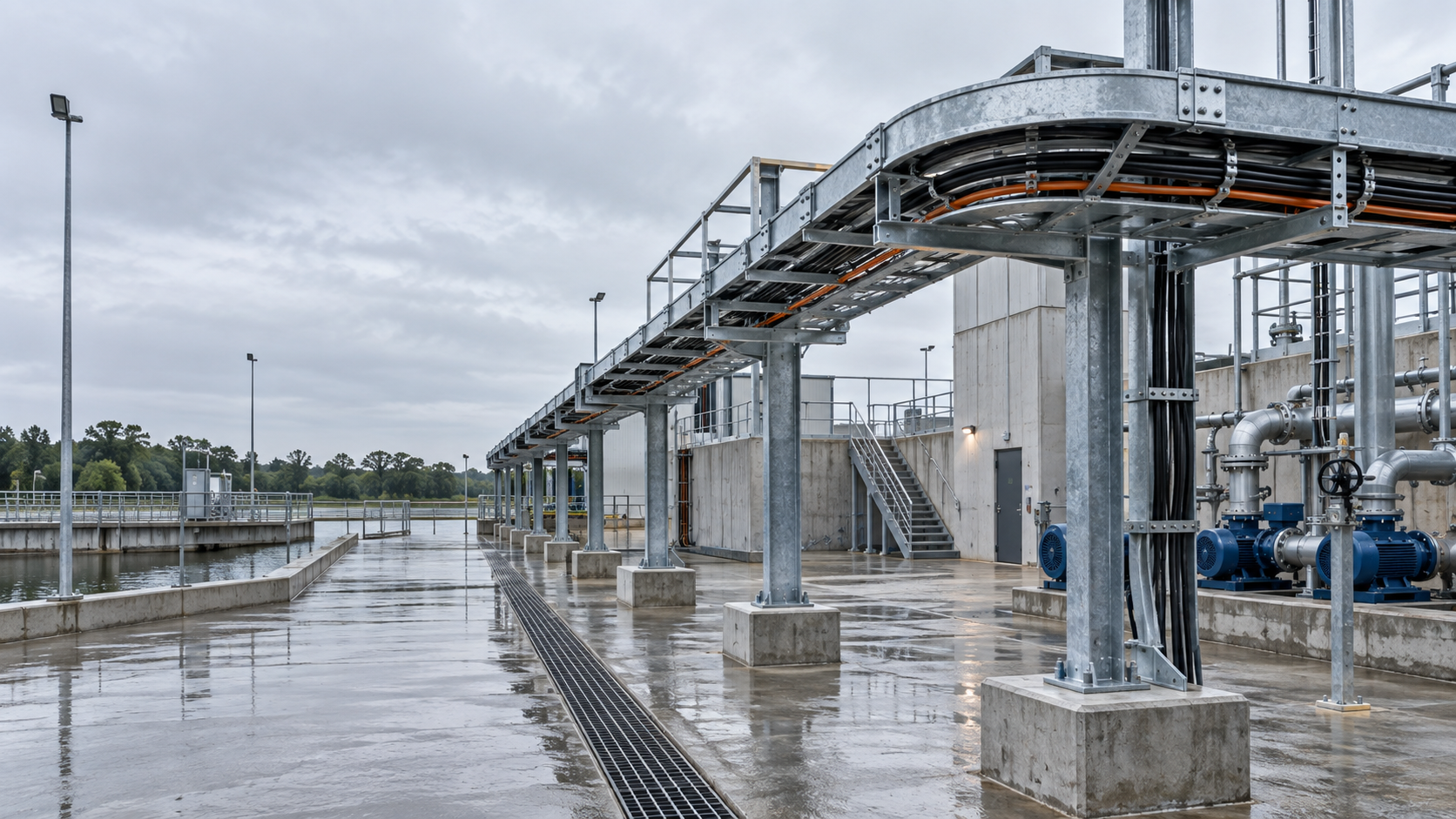 Flood-Resilient Cable Tray Routing for Industrial and Infrastructure Projects