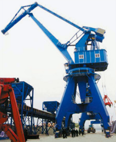 The factory produces portal cranes for port use, specifically for unloading heavy loads2