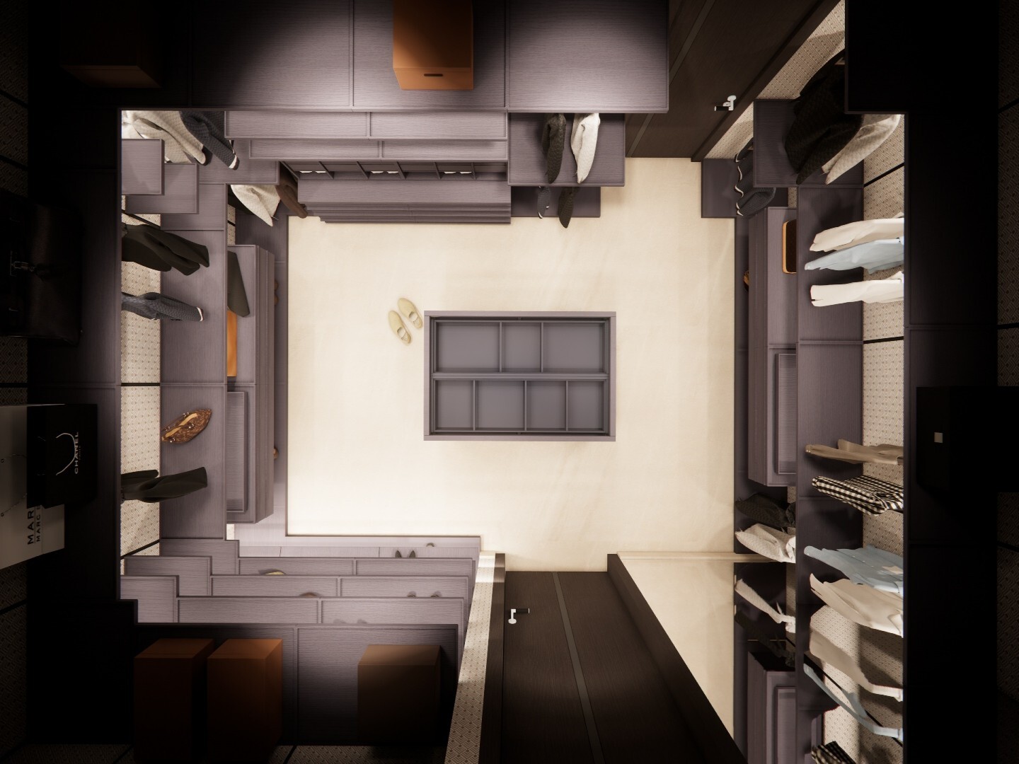 Wall-Mounted Walk-in Closet