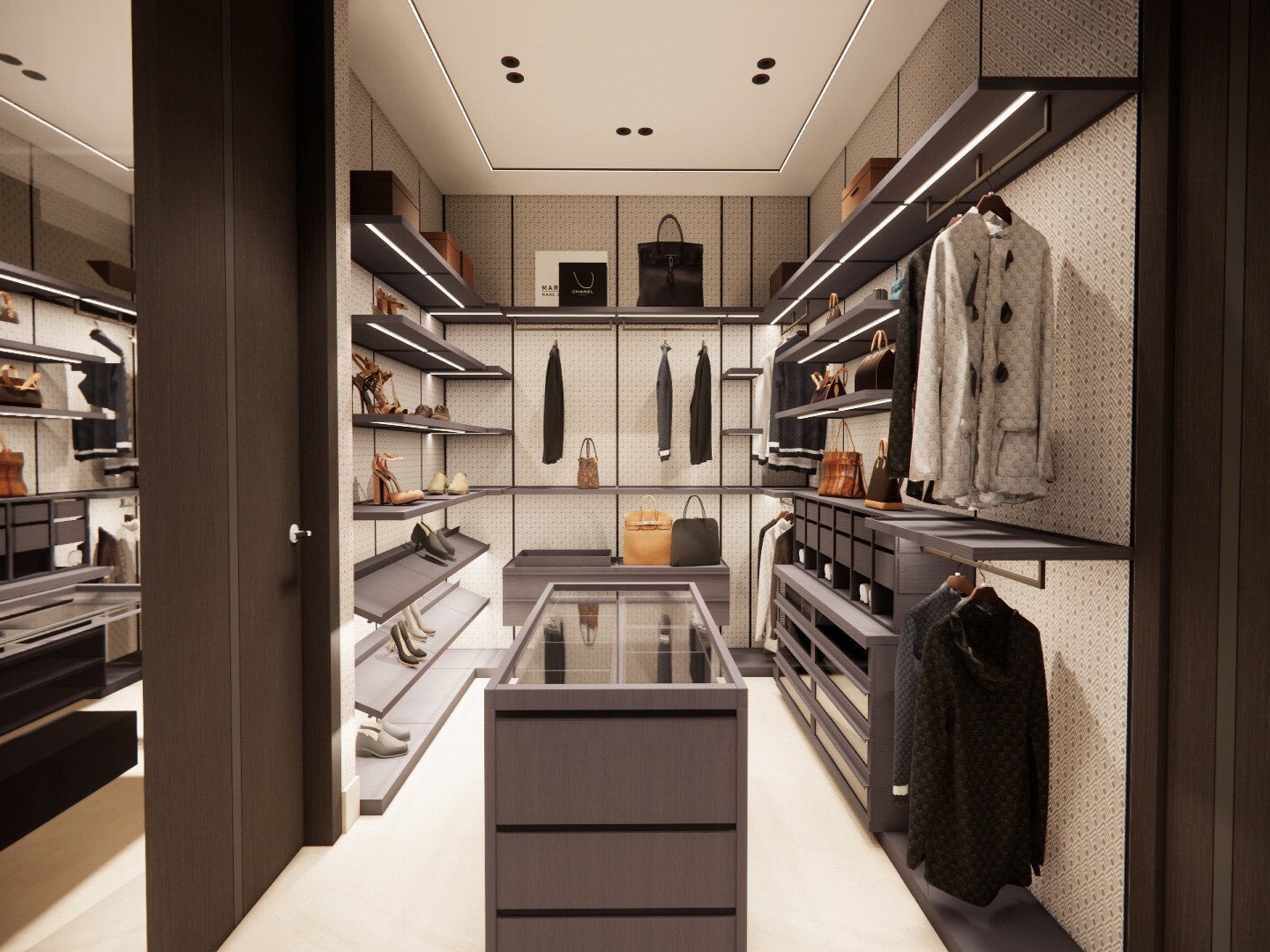 Wall-Mounted Walk-in Closet