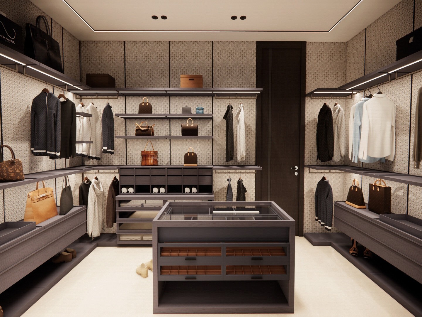 Wall-Mounted Walk-in Closet