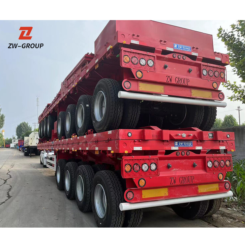 4 Axle 80Ton Flatbed Truck Trailer