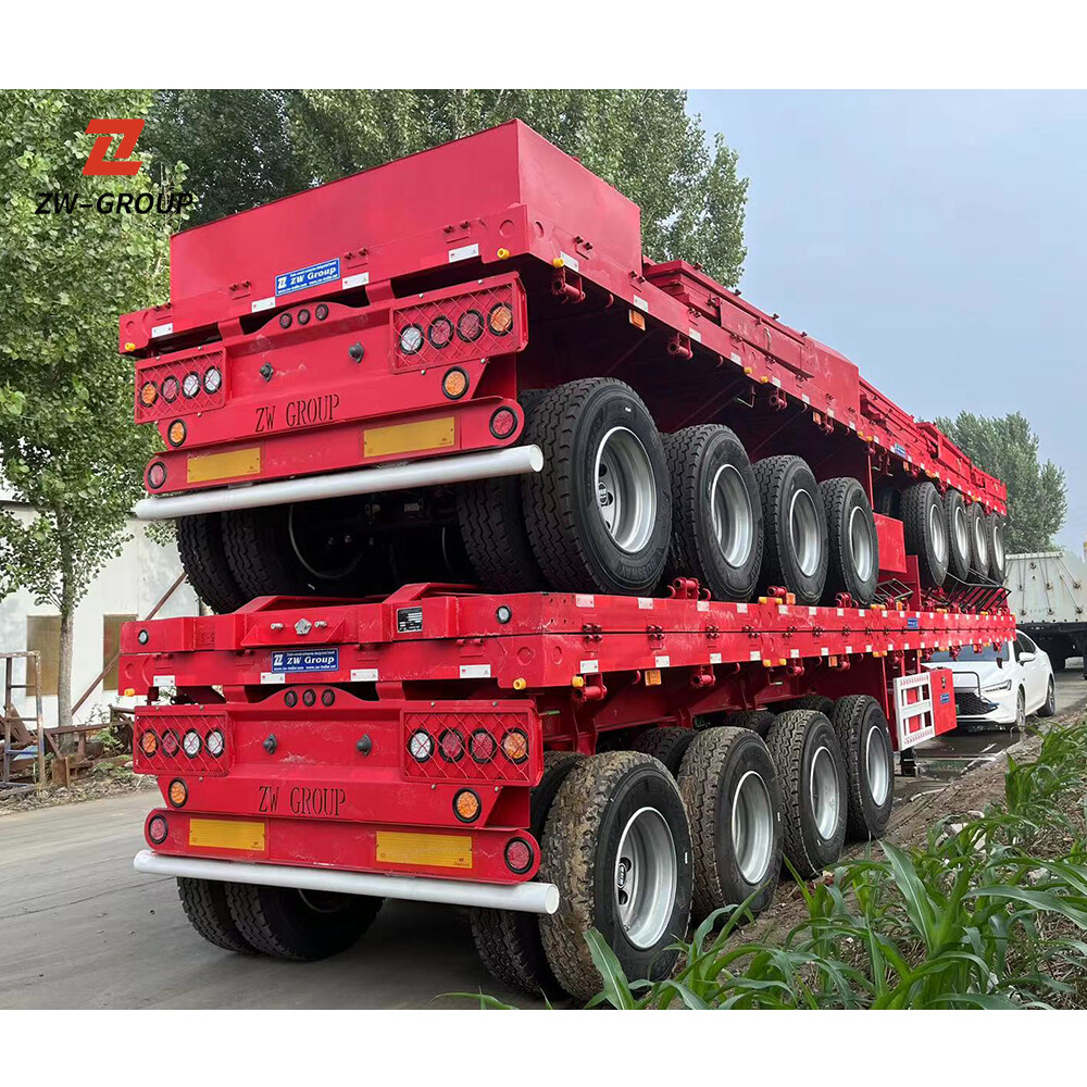4 Axle 80Ton Flatbed Truck Trailer