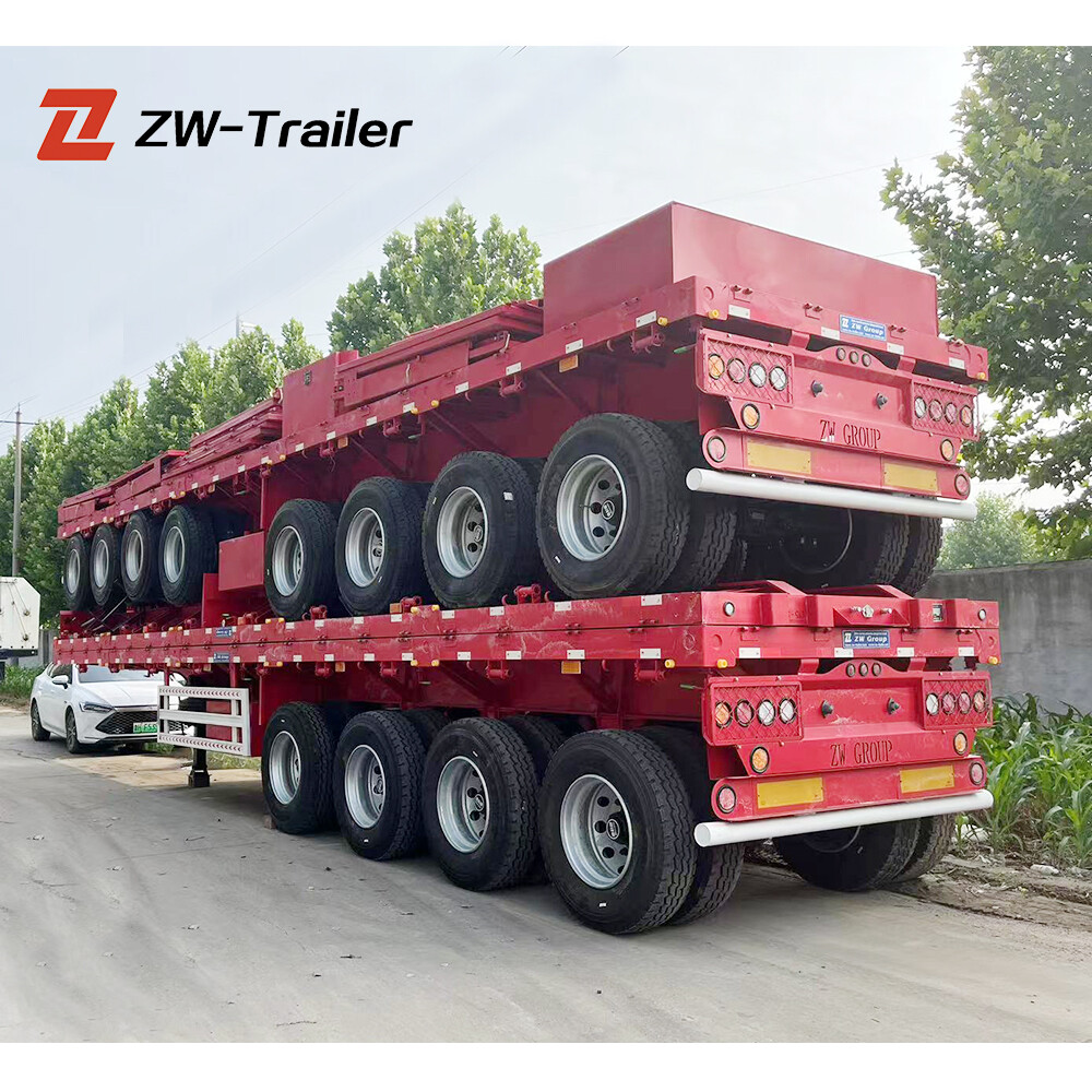 4 Axle 80Ton Flatbed Truck Trailer