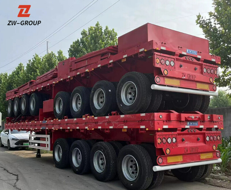  4 Axle 80Ton Flatbed Truck Trailer