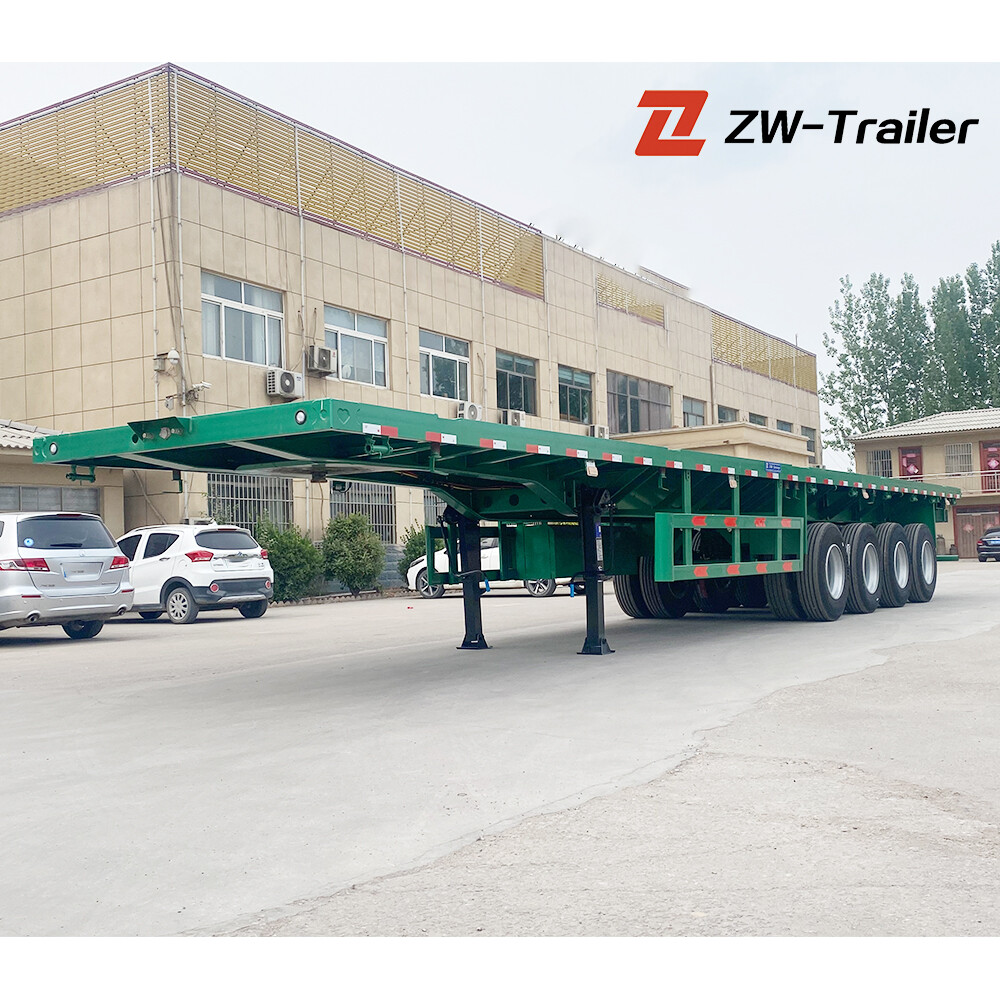 4 axles flatbed semi trailer