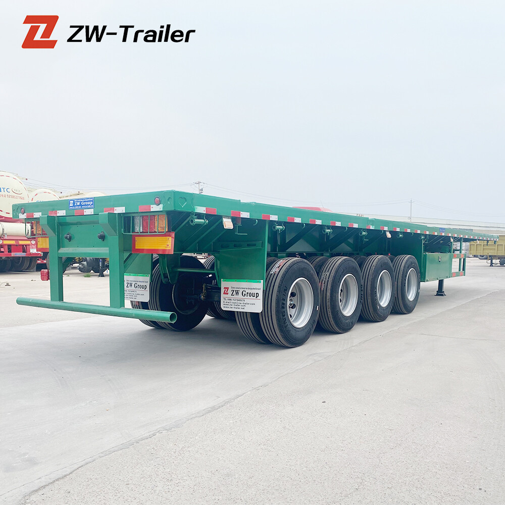 4 axles flatbed semi trailer
