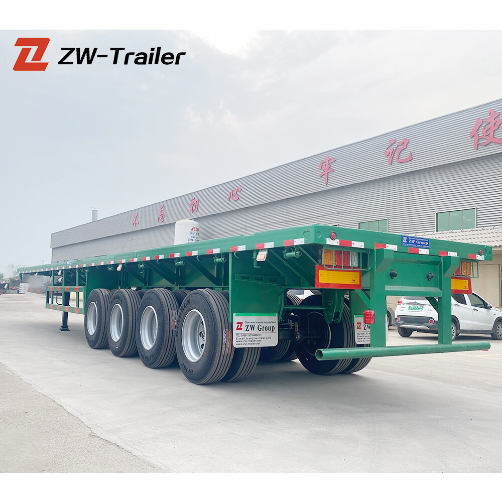 4 axles flatbed semi trailer