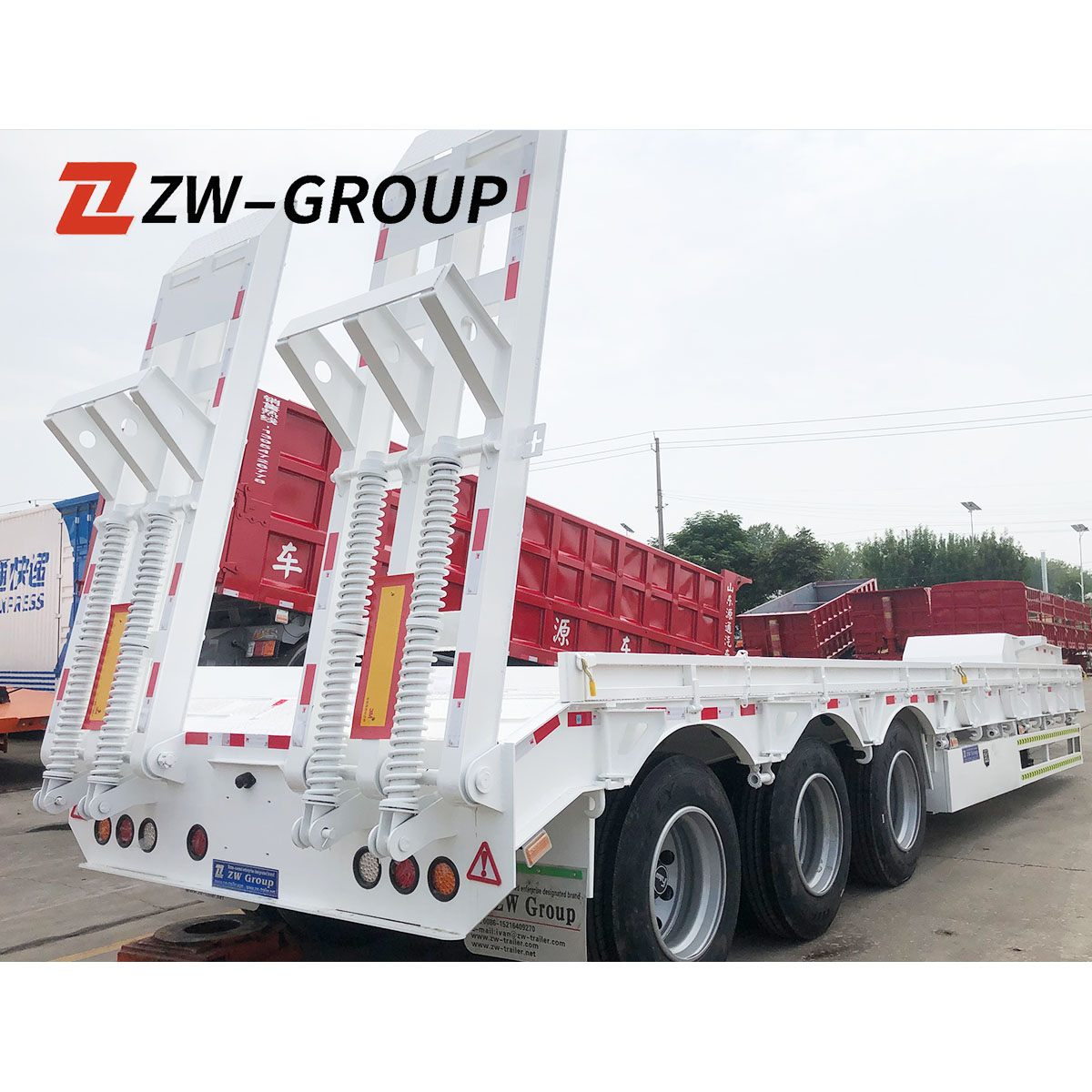 3 axles lowbed semi trailer