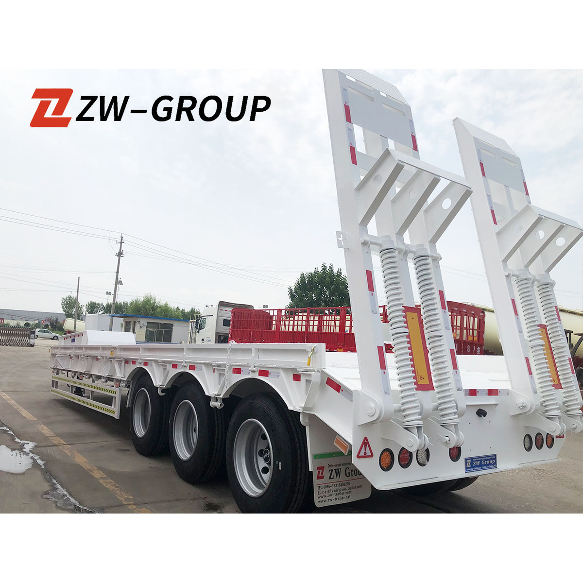 3 axles lowbed semi trailer