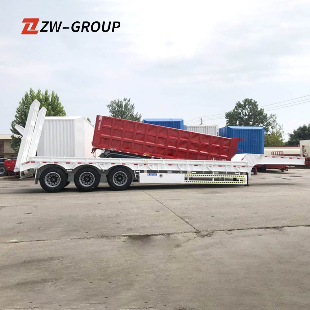 3 axles lowbed semi trailer