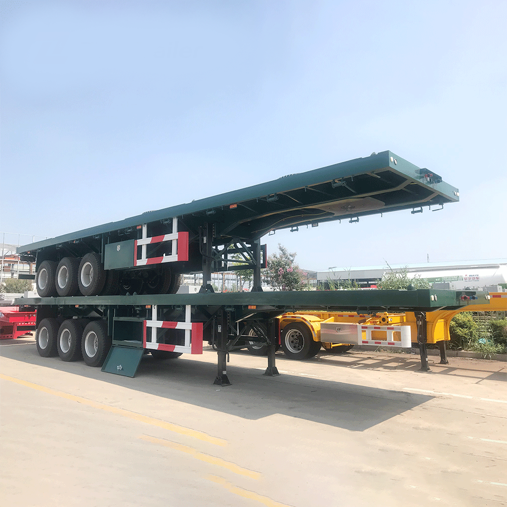 Tri axle Container Flatbed Semi Trailer