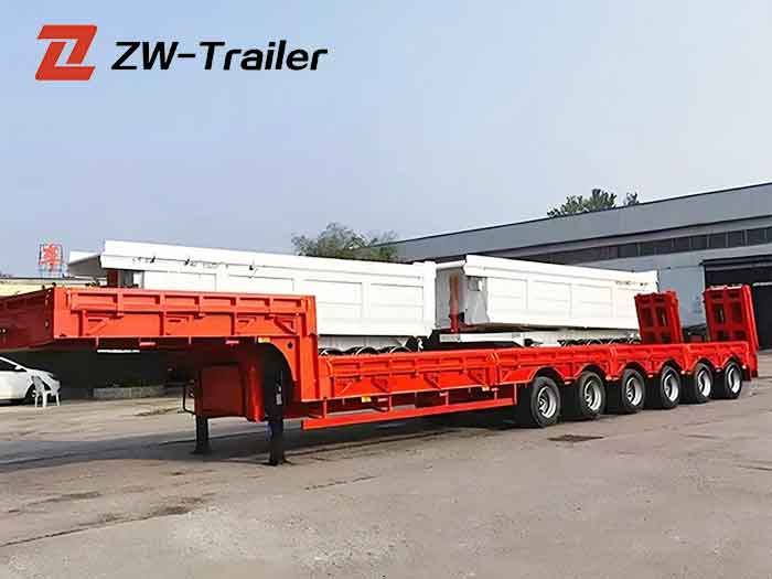 6 Axle 120Ton Extendable Lowbed Semi Trailer