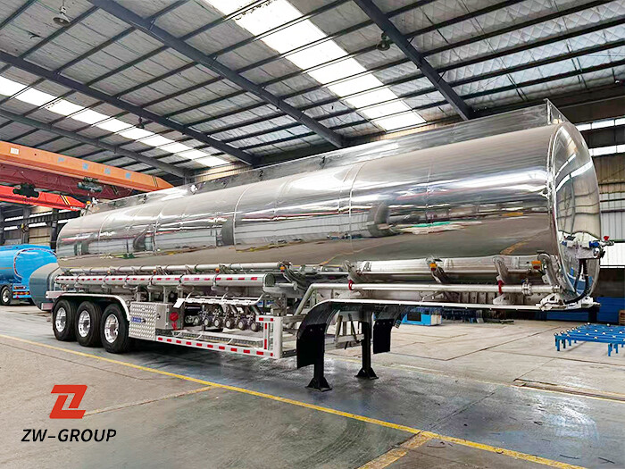 48,500 L polished Aluminum Tanker Semi Trailer