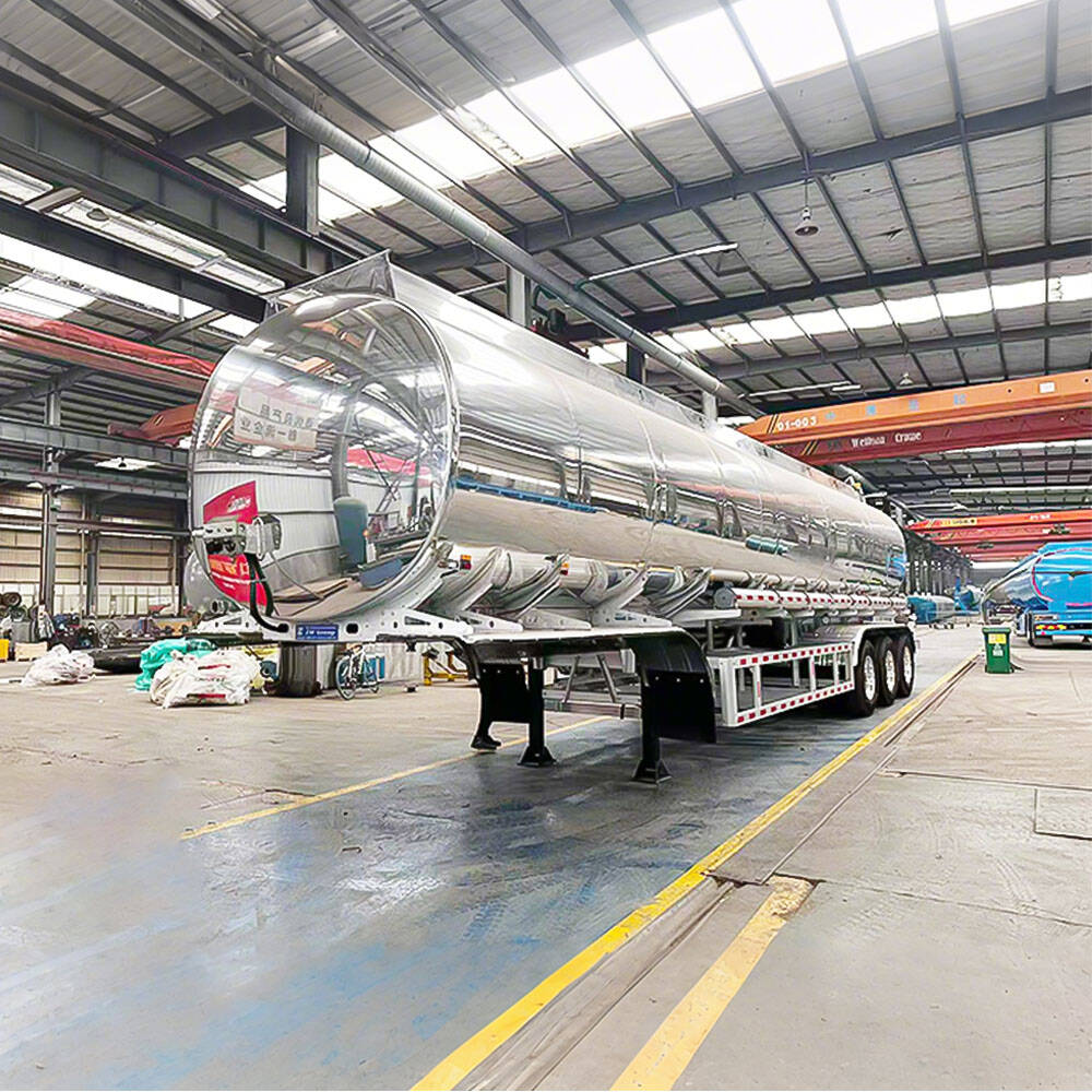 48,500 L polished Aluminum Tanker Semi Trailer